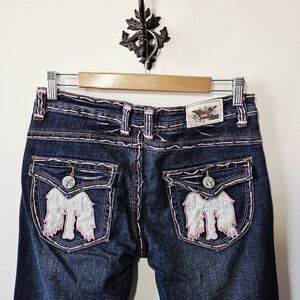 Vintage Laguna Beach Pink Stitch Jeans Size 31 Y2K Thick Stitch